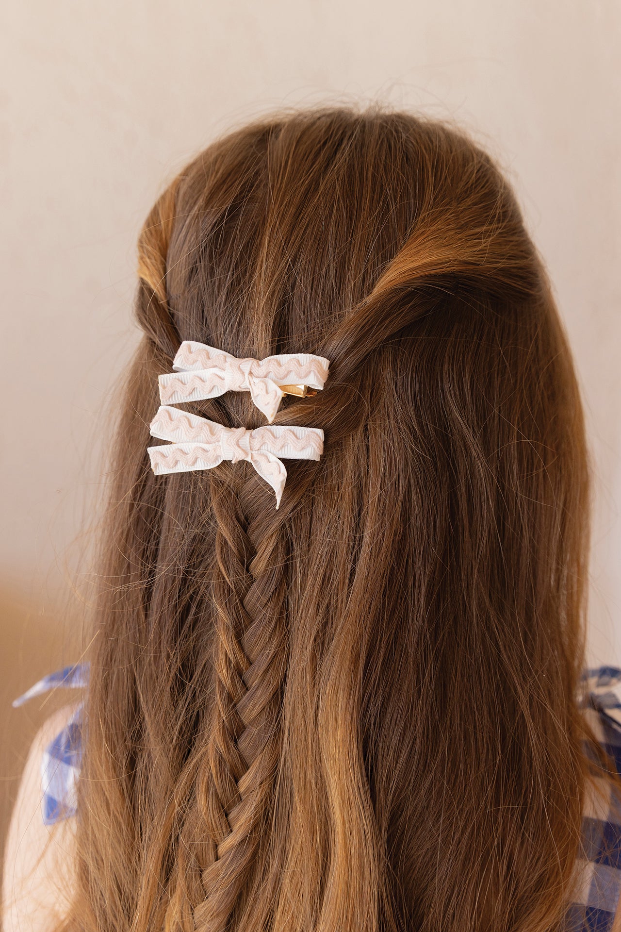 Barrettes - Rose pâle nœud