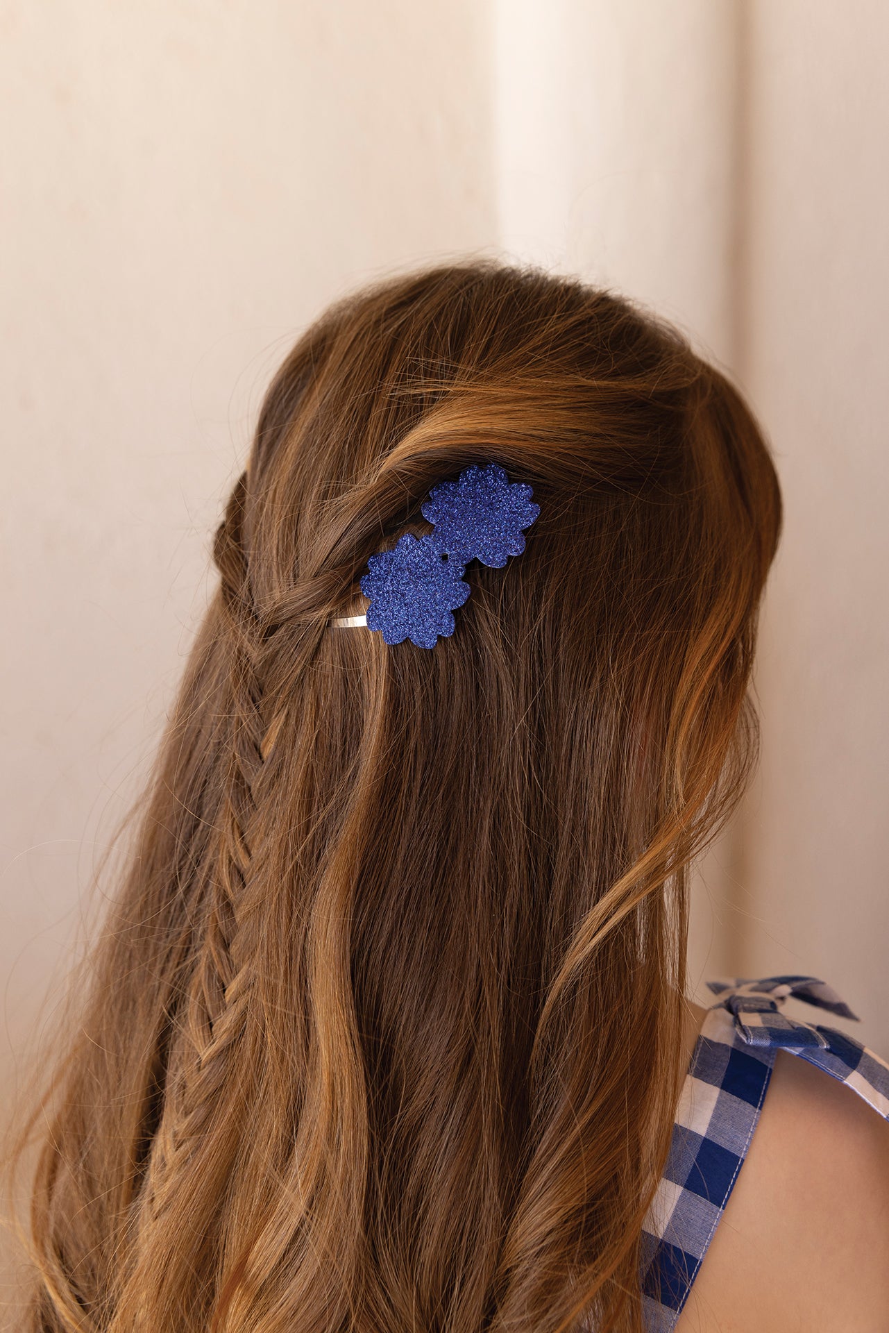 Barrettes - Bleu électrique paillettes