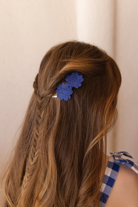 Barrettes - Bleu électrique paillettes - Image principale