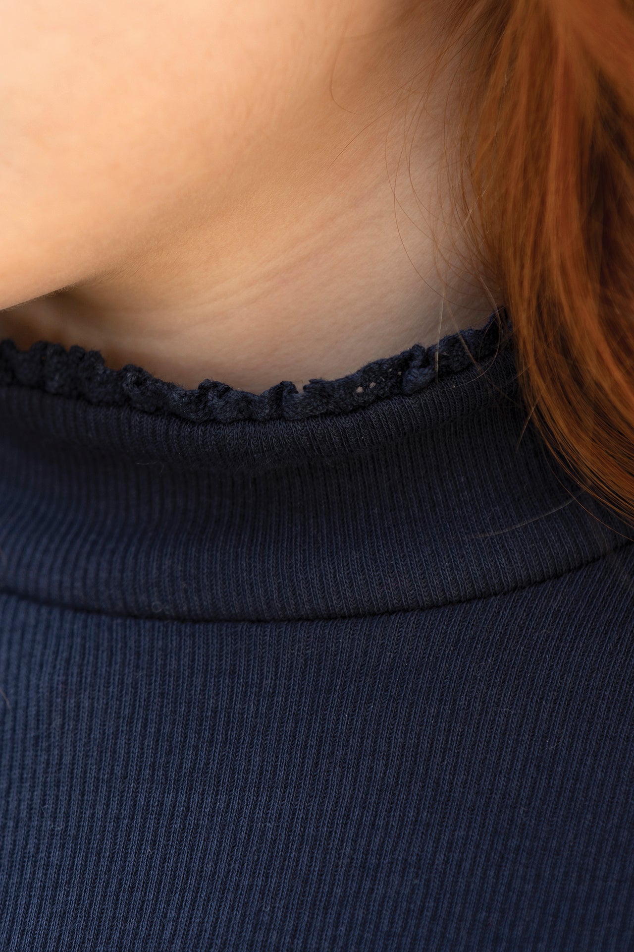 Sous pull - Marine coton col cheminé