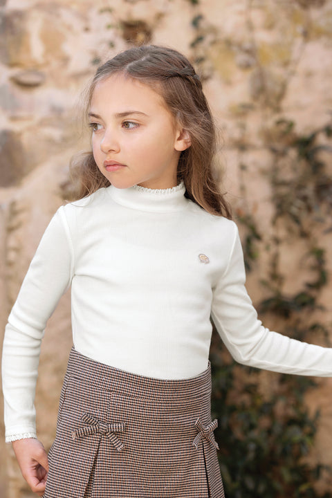 Under Sweater - Ecru cotton Chimney collar - Image principale