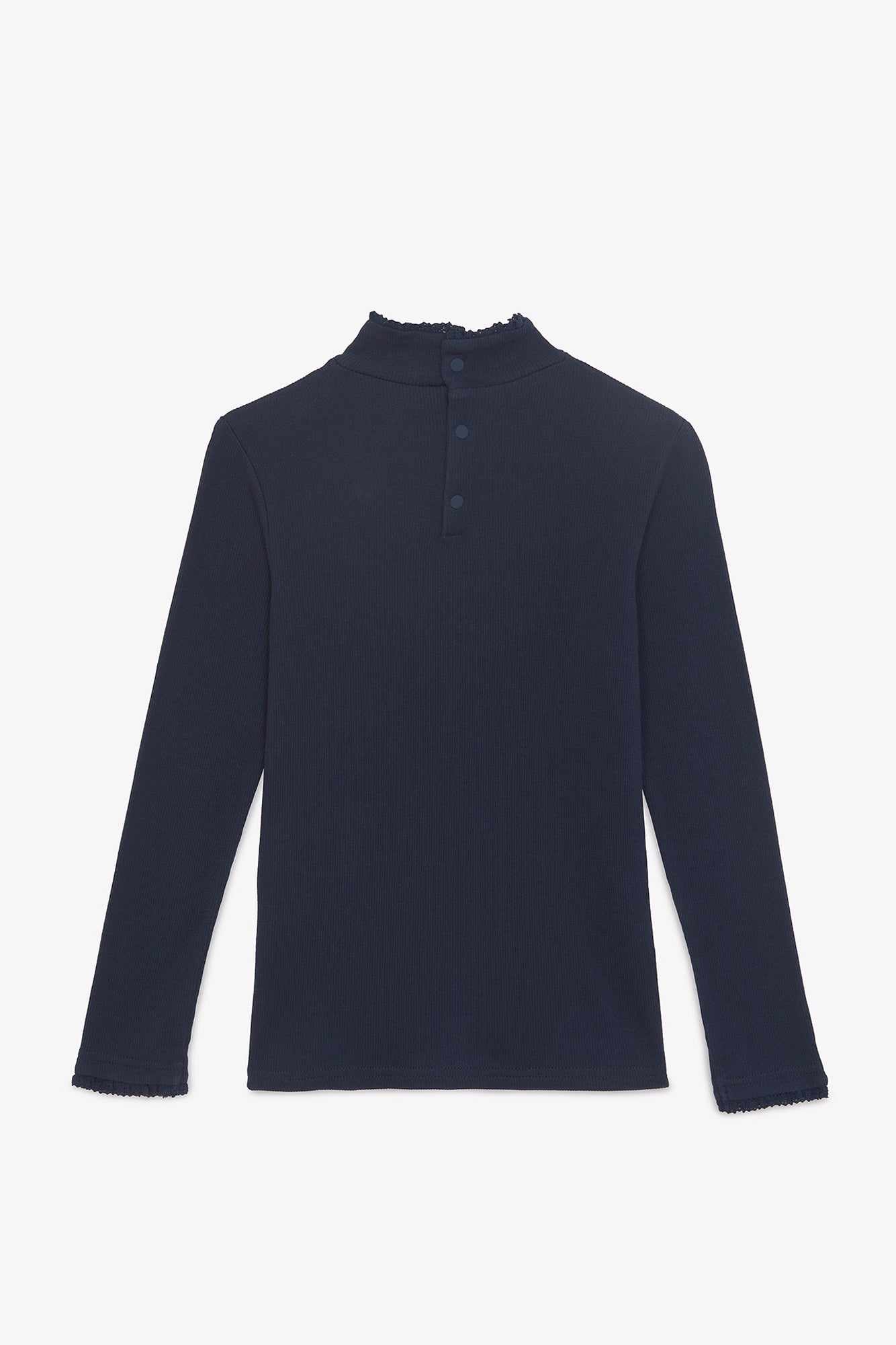 Sous pull - Marine coton col cheminé
