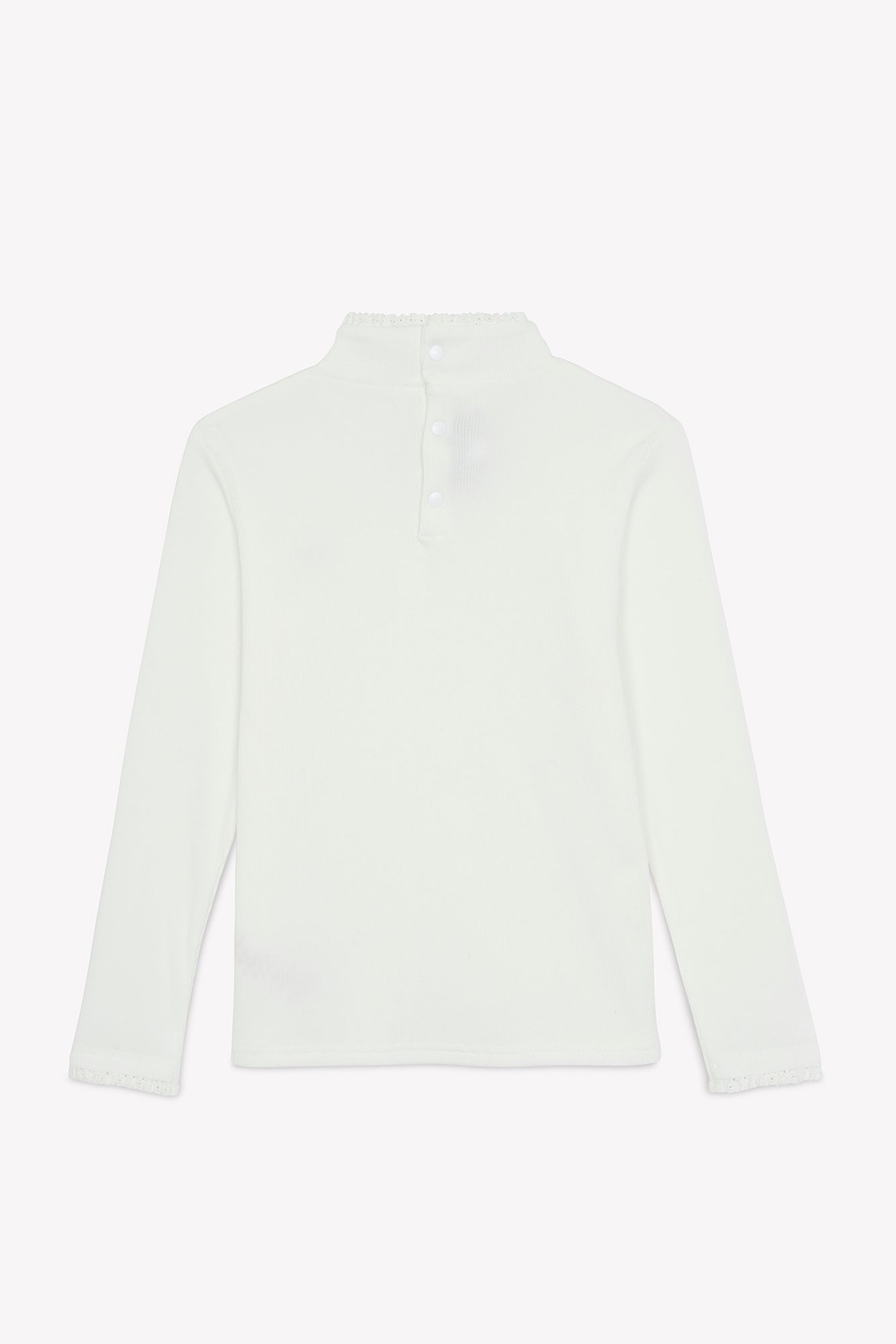 Sous pull - Ecru coton col cheminé