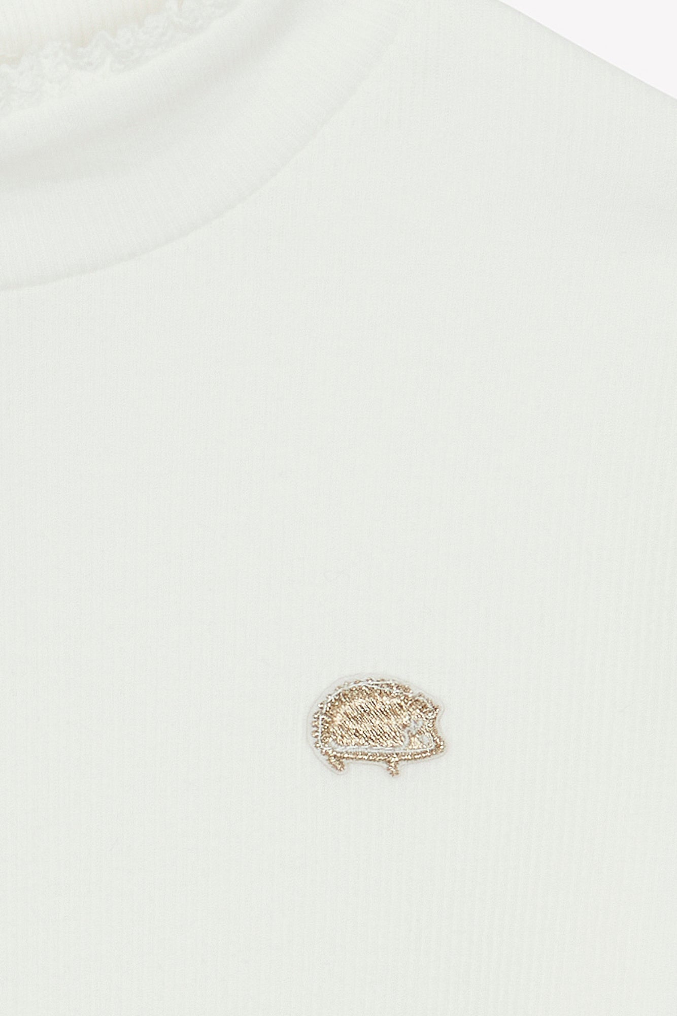 Sous pull - Ecru coton col cheminé