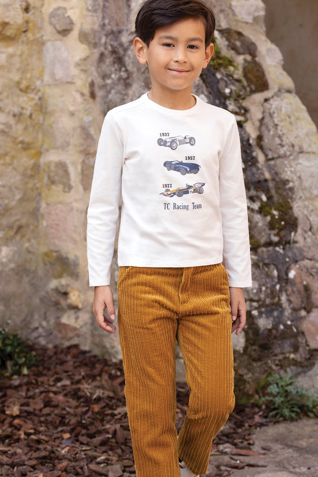 T-shirt - Moutarde coton imprimé - Image principale