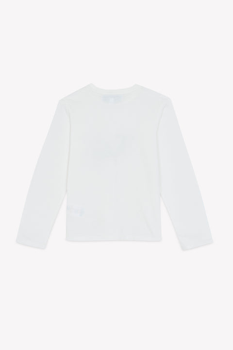 T-shirt - Ecru coton imprimé chien - Image principale