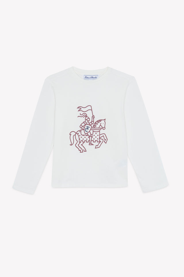 T-shirt - Bordeaux coton imprimé - Image principale