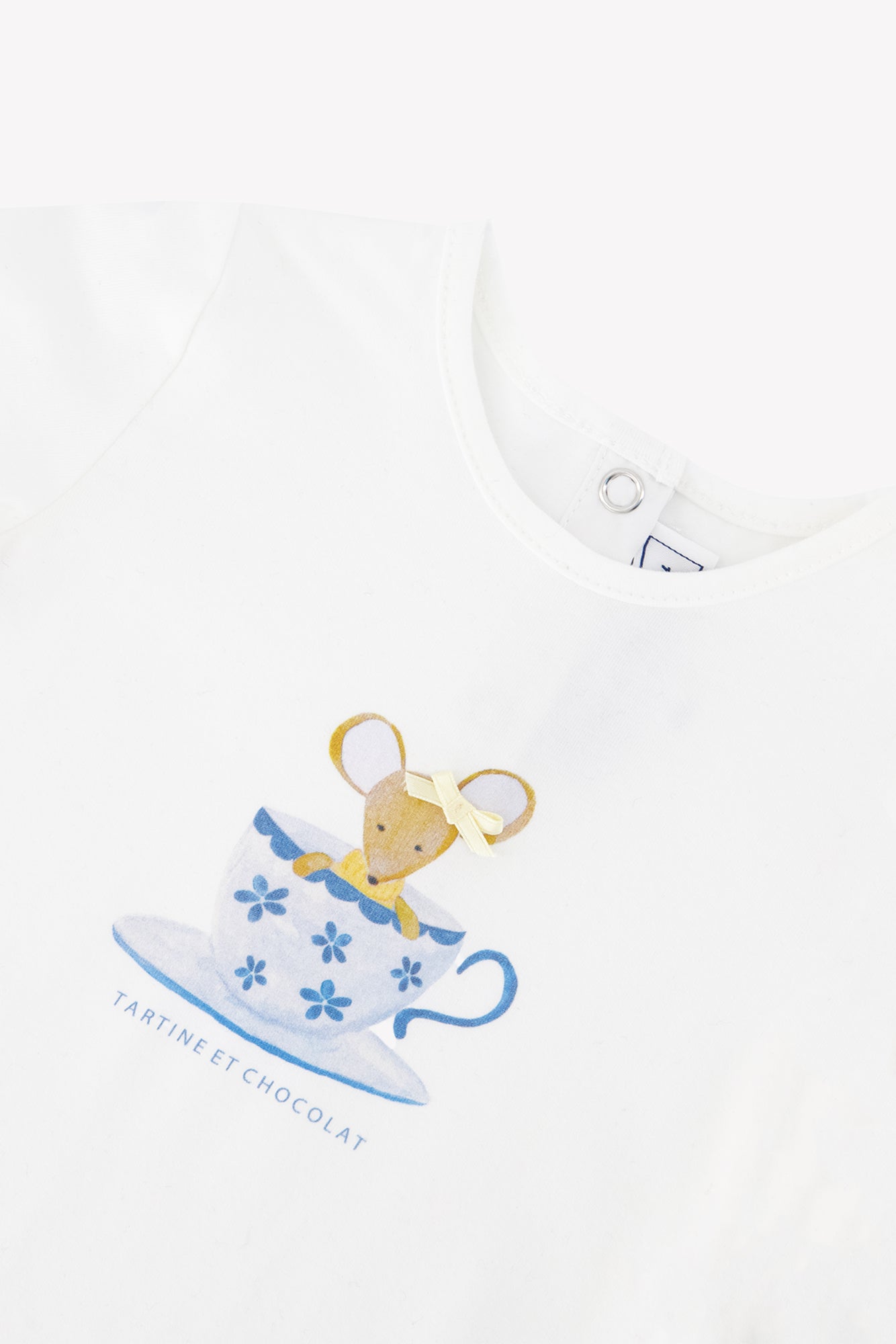 T-shirt - Ecru coton imprimé souris