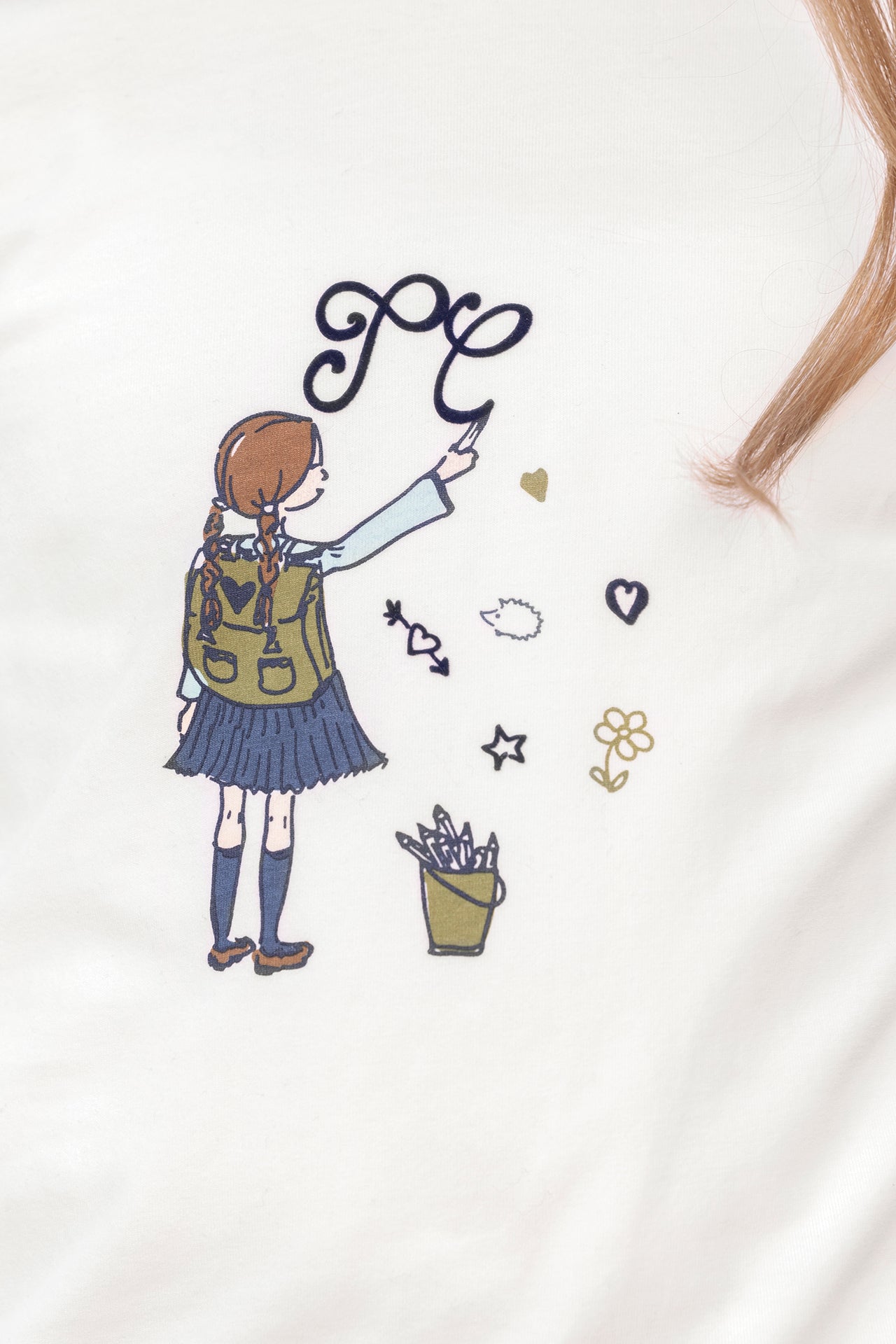 T-shirt - Marine coton col rond