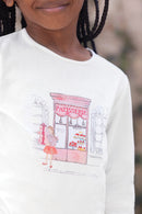 T-shirt - Ecru cotton Round neck