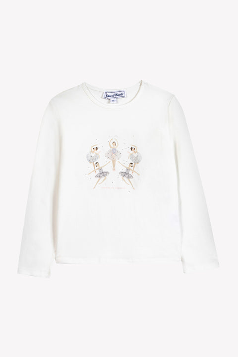 T-shirt - roze katoen met ronde kraag - Image principale