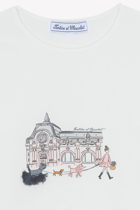 T-Shirt – Baumwolle in Blush Rundhals - Image principale