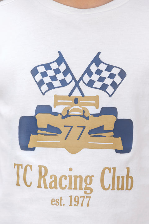T-shirt - Cotton mustard Print racing club - Image principale