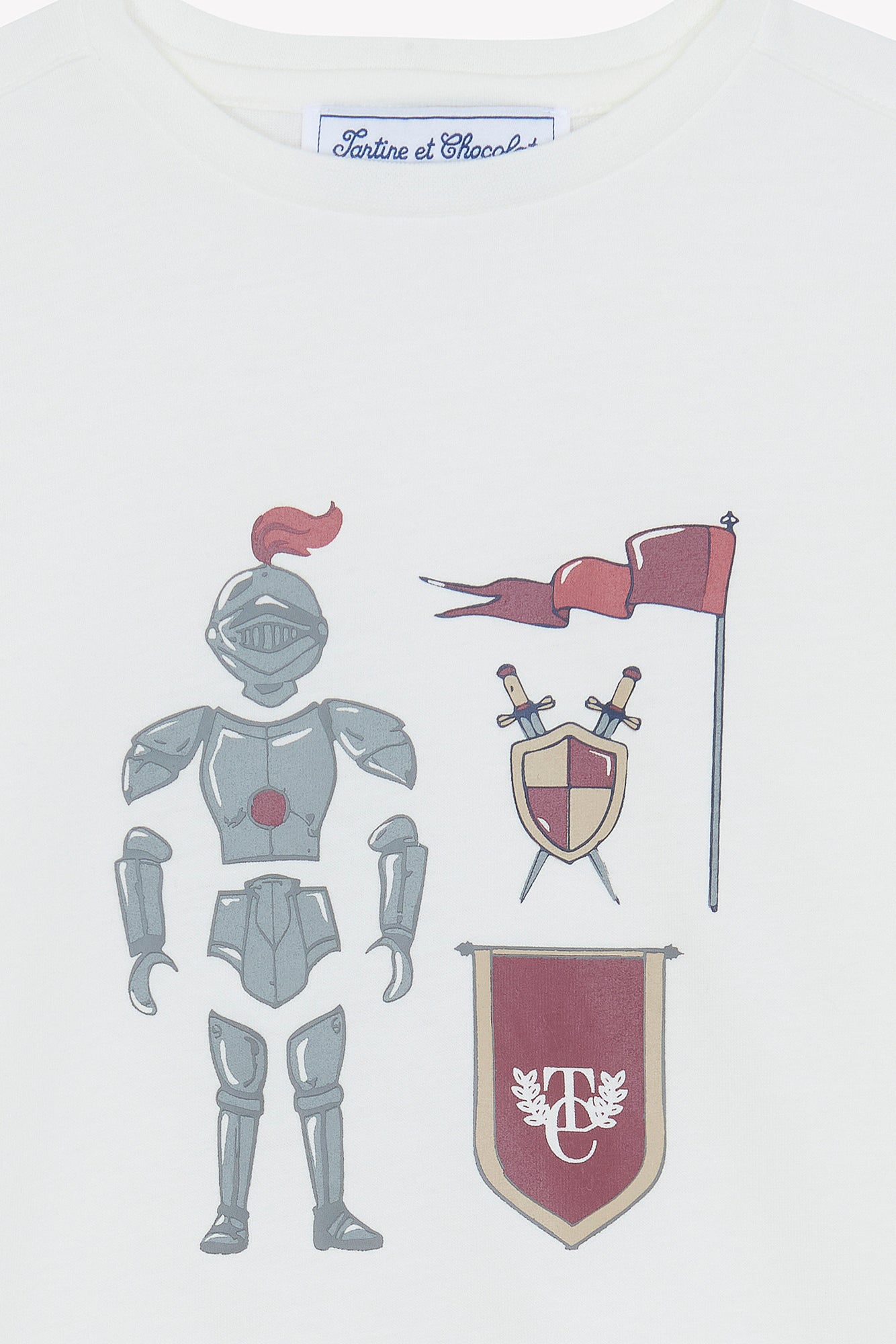 T-shirt - Burgundy cotton Print knight