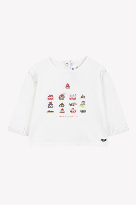 Camiseta - Cereza de algodón Estampado pasteles - Image principale