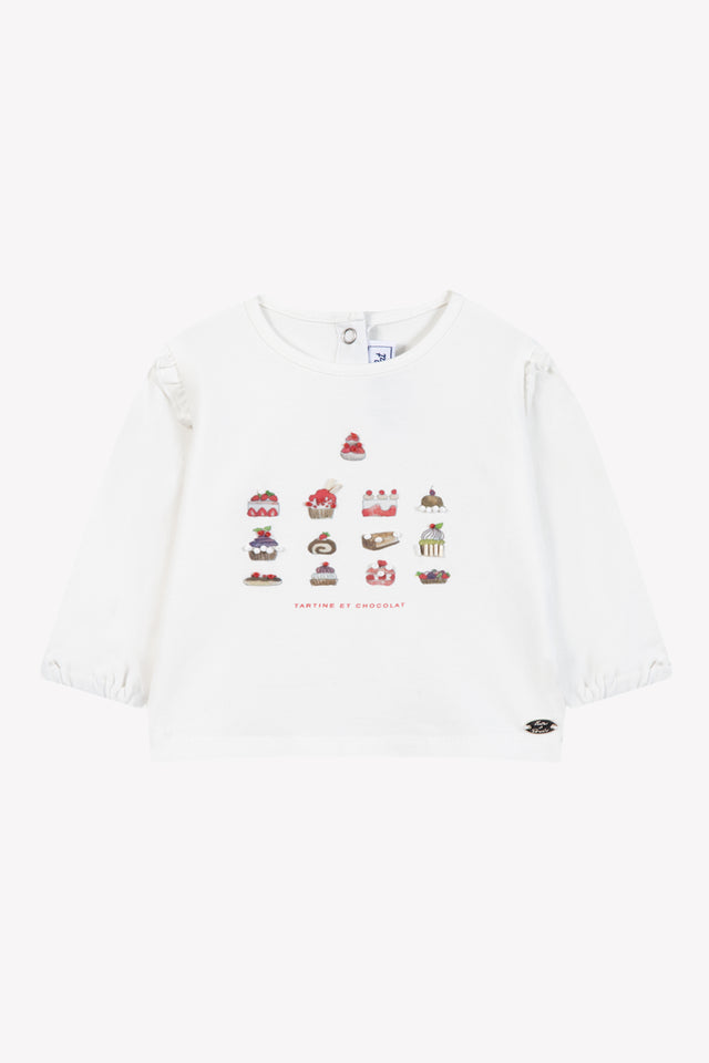 T-shirt - Cerise coton imprimé  gâteaux - Image principale