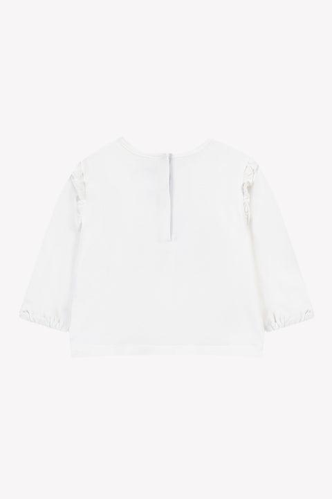T-Shirt - Ecru Baumwolle mit Hundemuster - Image principale