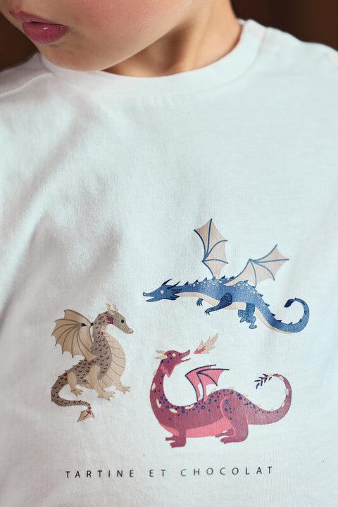 Camiseta - Algodón burdeos Estampado dinosaurios - Image principale
