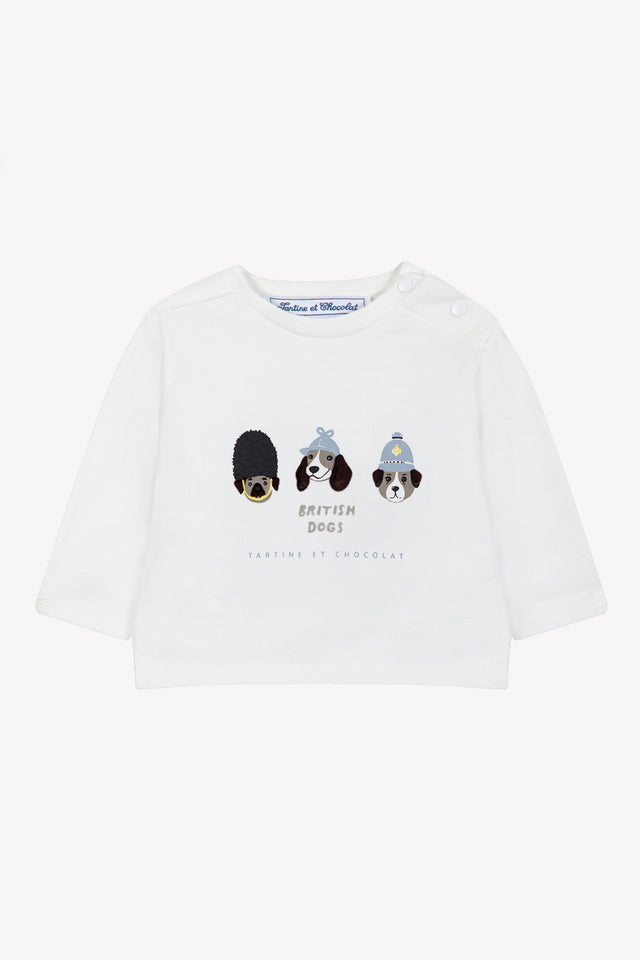 Camiseta - Azul horizonte de algodon Estampado perros británicos - Image principale