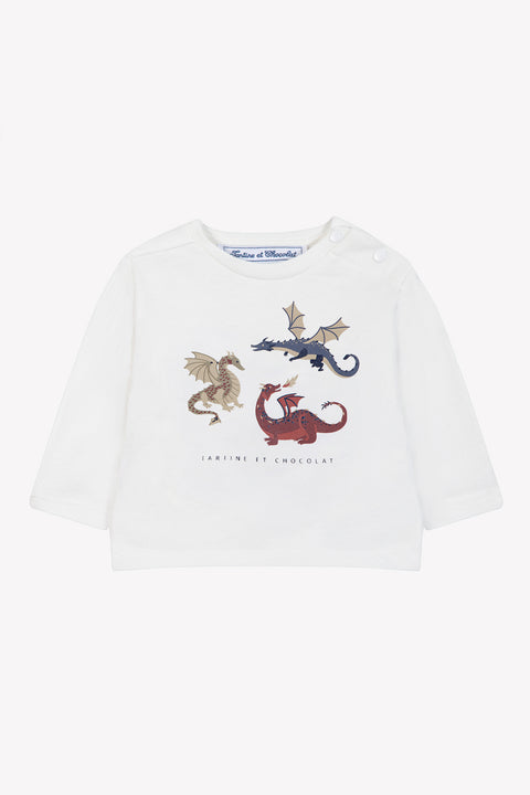 Camiseta - Algodón burdeos Estampado dinosaurios - Image principale