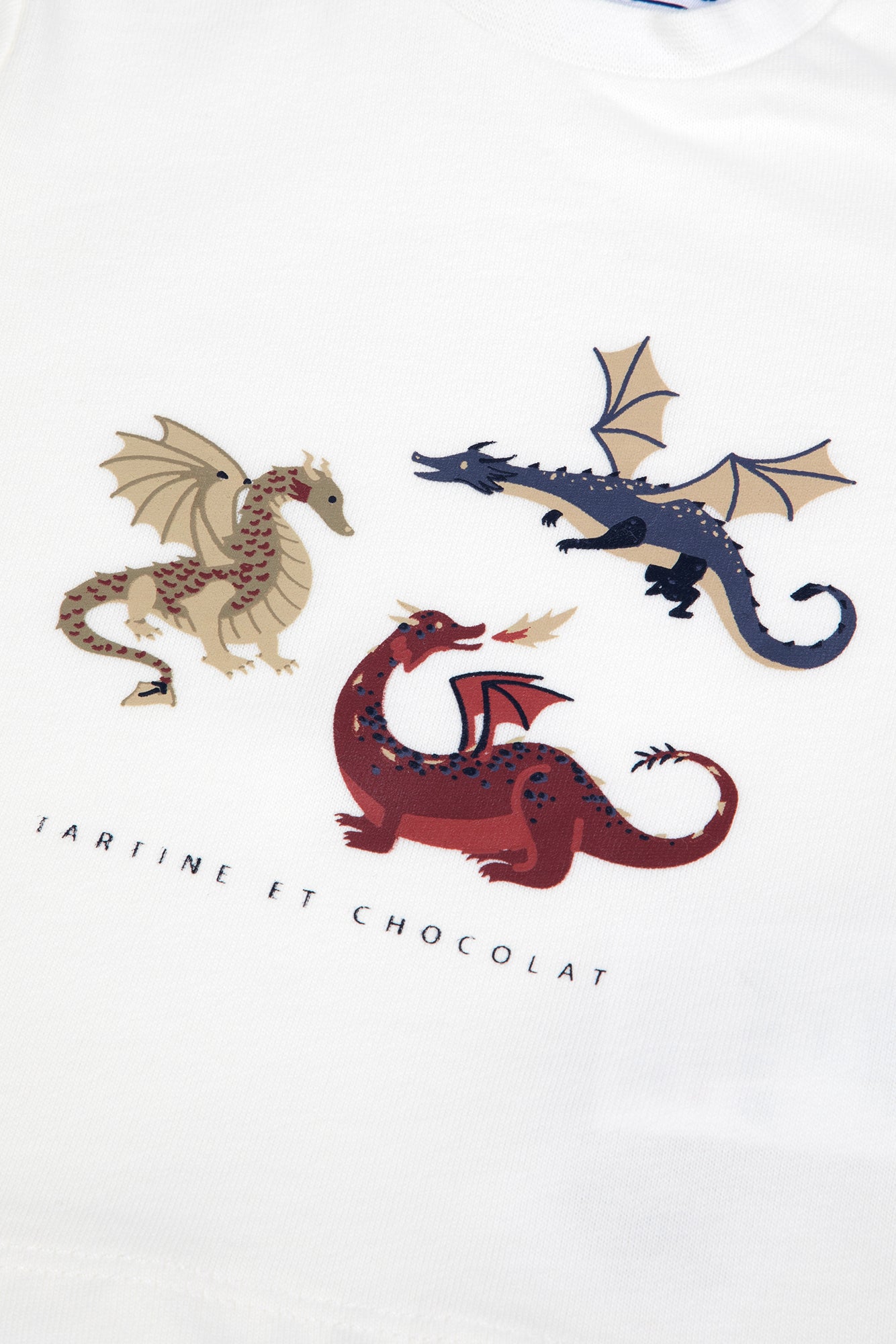 T-shirt - Bordeaux coton imprimé dinosaures