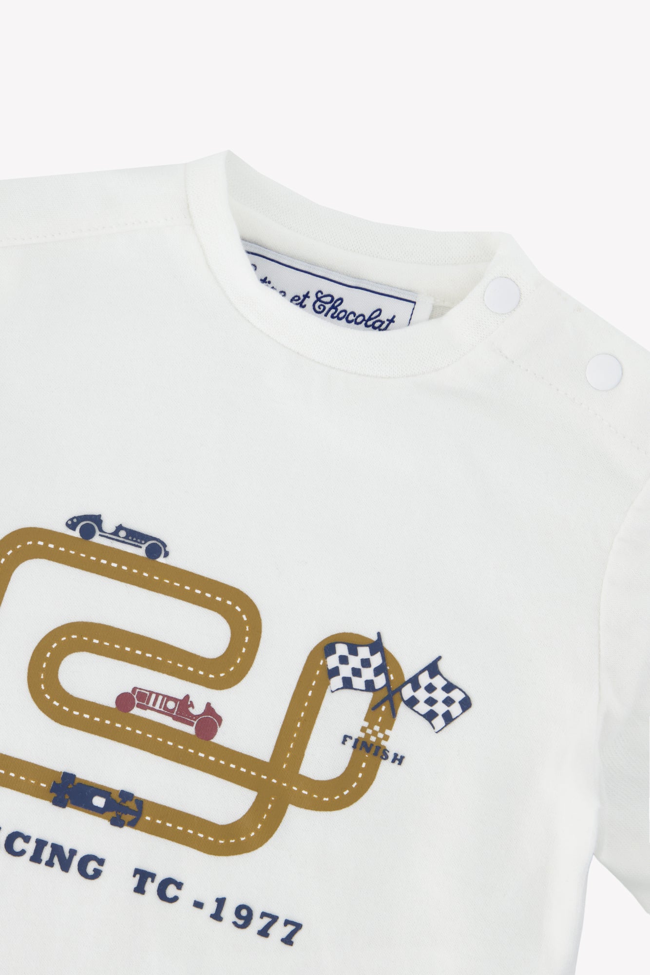 T-shirt - Moutarde coton imprimé racing