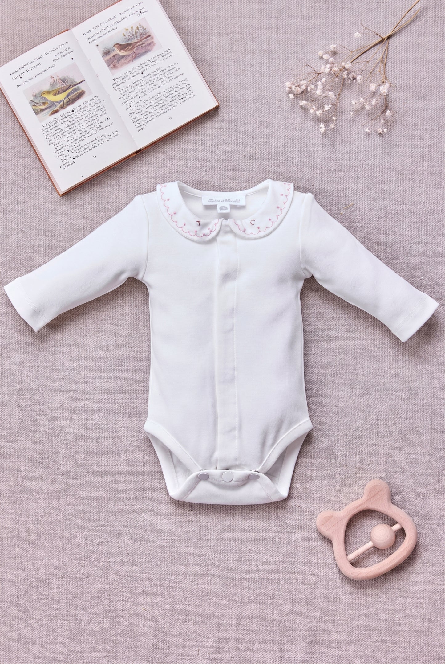 Body - Beige coton col brodé