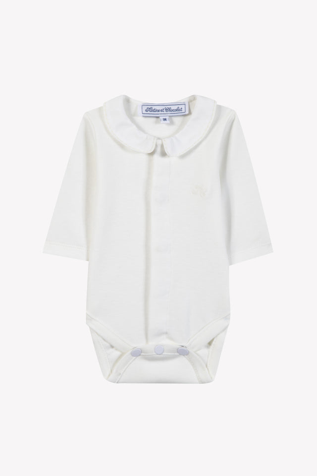 Body - Beige light cotton Peter pan collar - Image principale