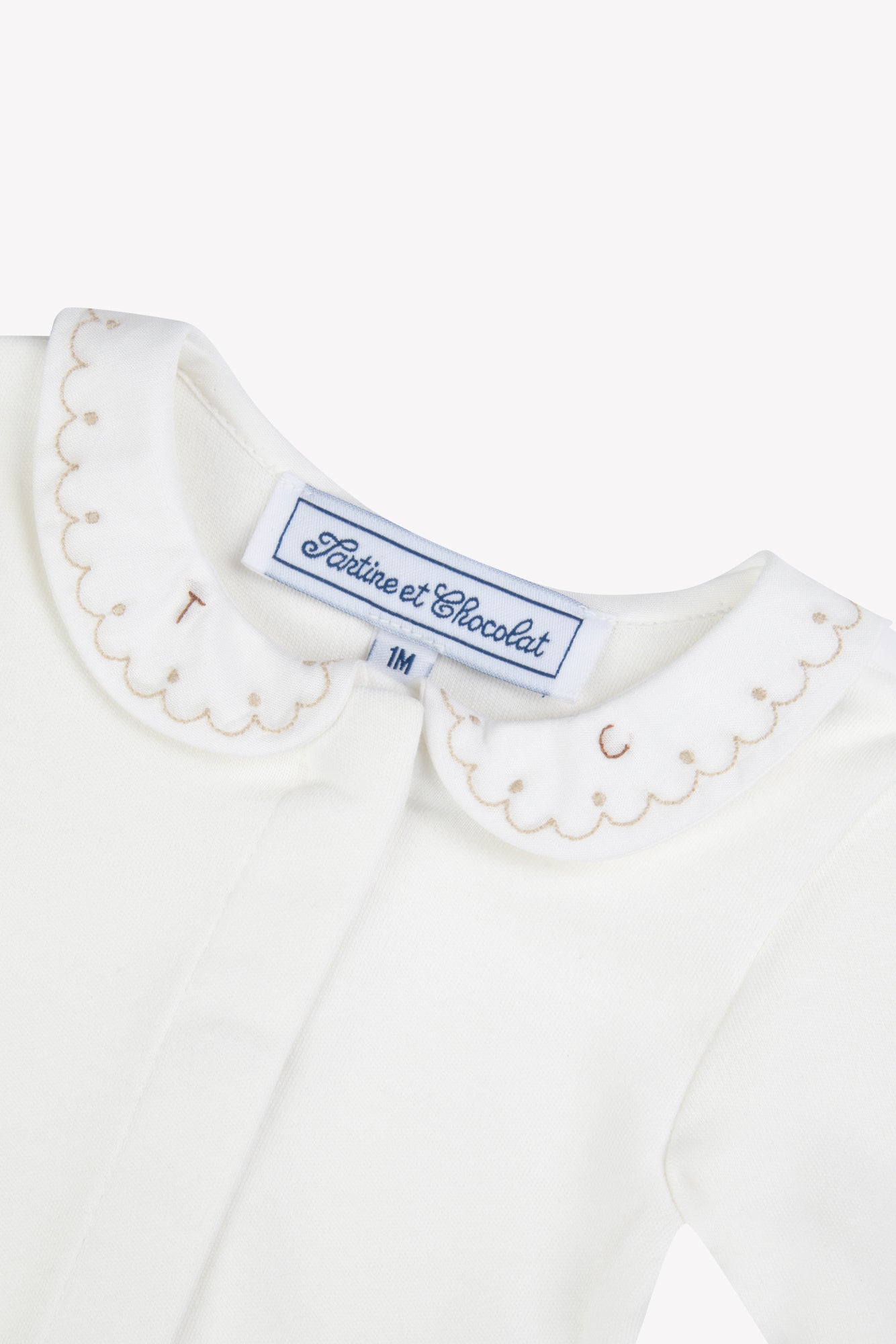 Body - Beige coton col brodé