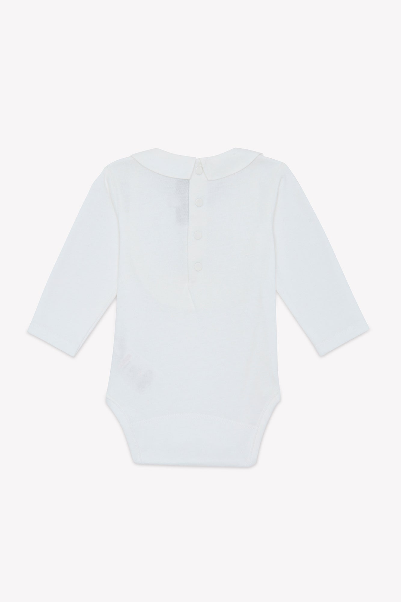 Body - Ecru cotton Pointed collar Pleats religious