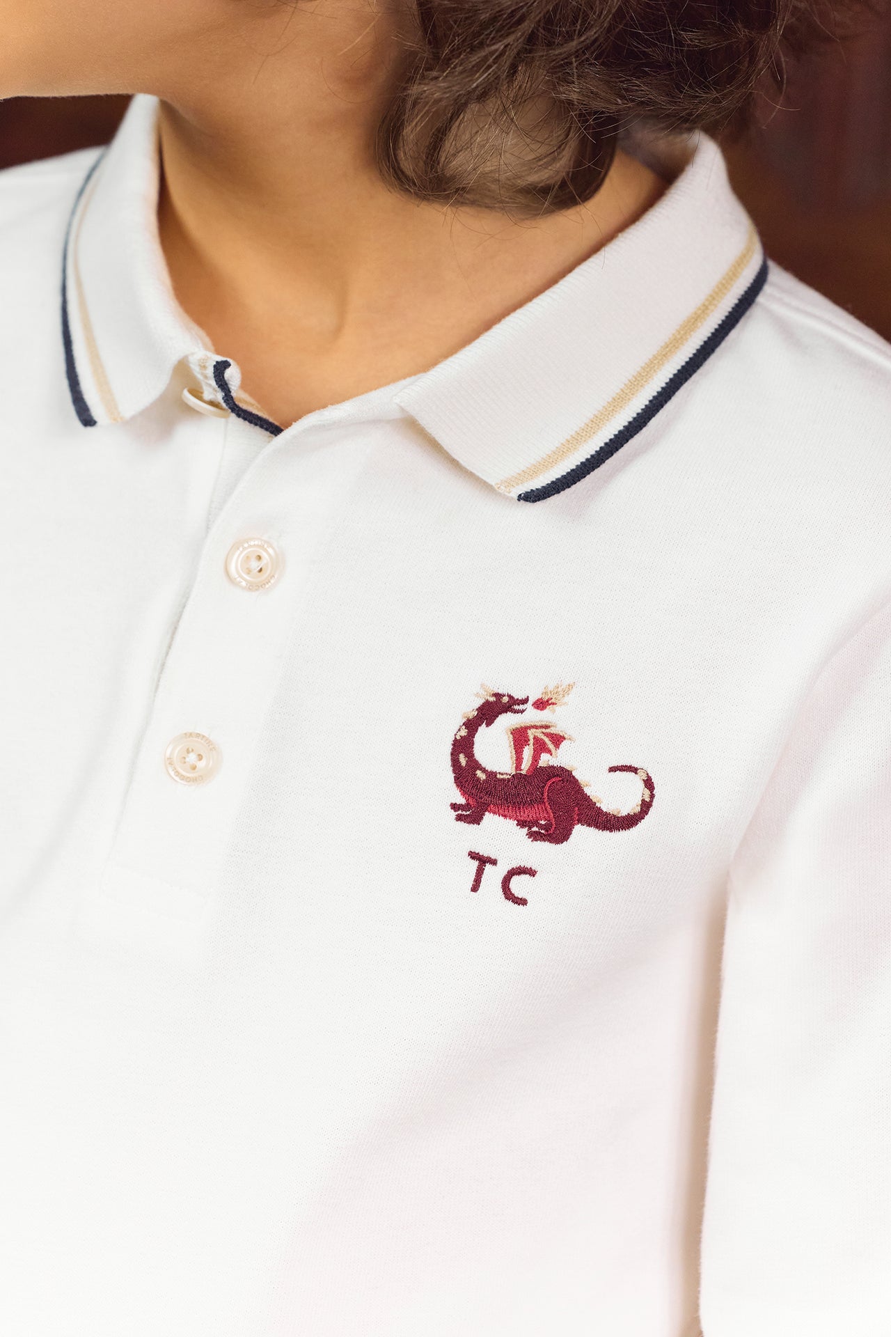 Polo - Sable coton broderie dragon