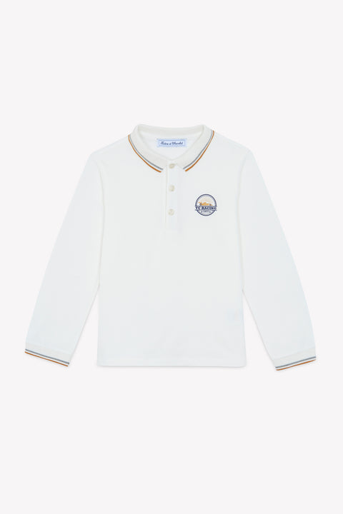 Polo shirt - Grey cotton heather Embrodery TC racing - Image principale