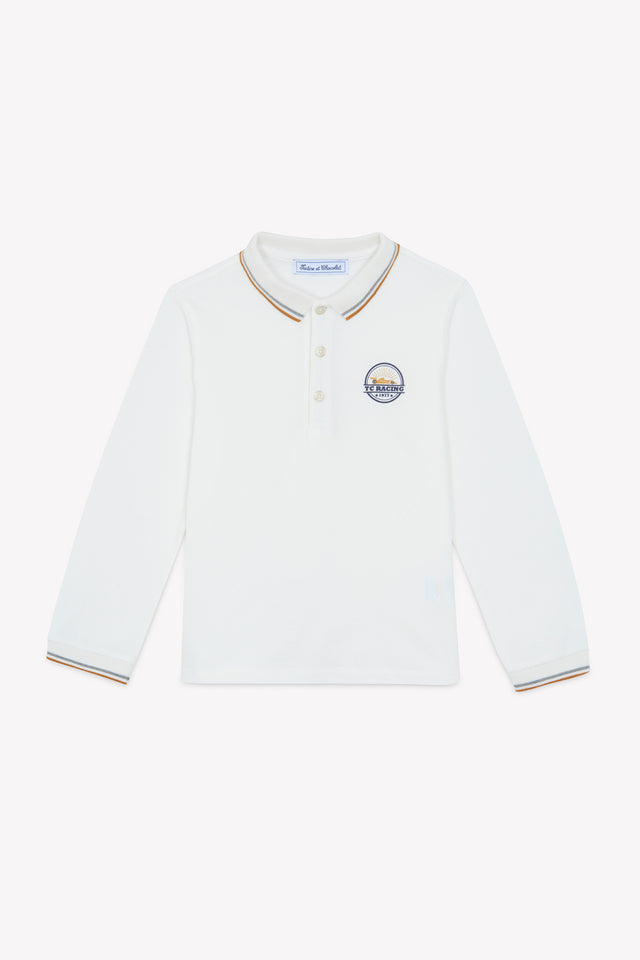 Polo - Gris chiné coton broderie TC racing - Image principale