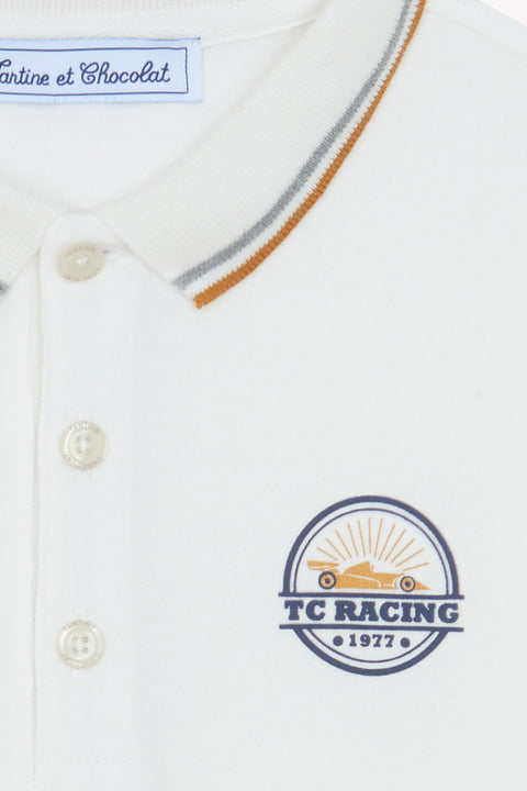 Polo - Gris chiné coton broderie TC racing - Image principale