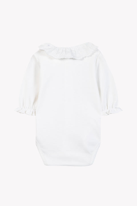 Body - Ecru cotton Ruffled collar Embrodery - Image principale