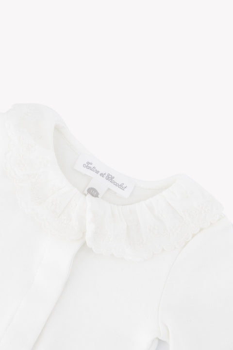 Body - Ecru cotton Ruffled collar Embrodery - Image principale