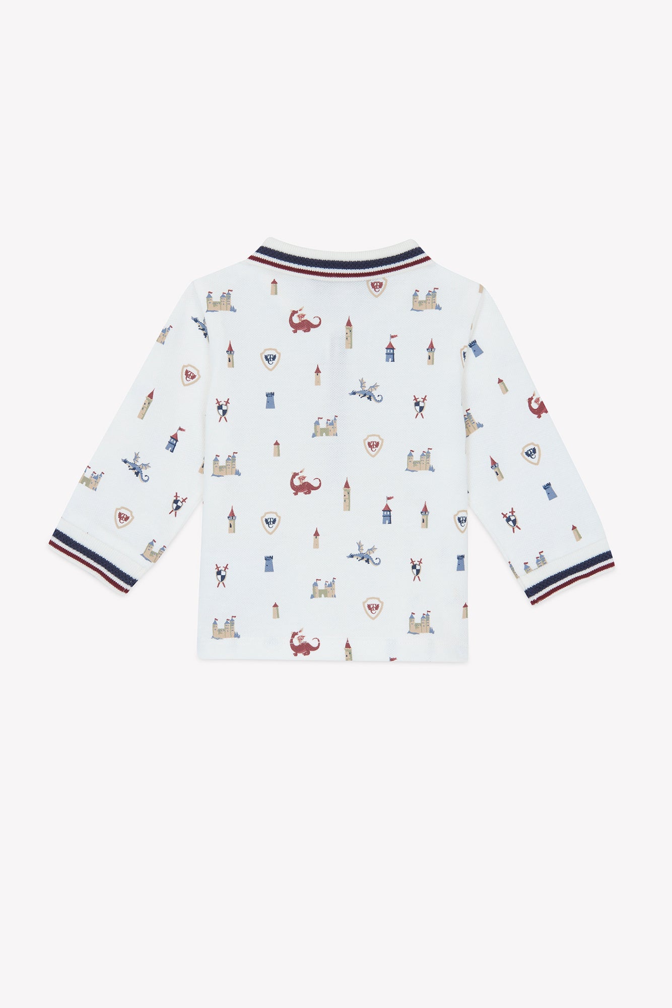 Polo - Bordeaux col pointu motifs