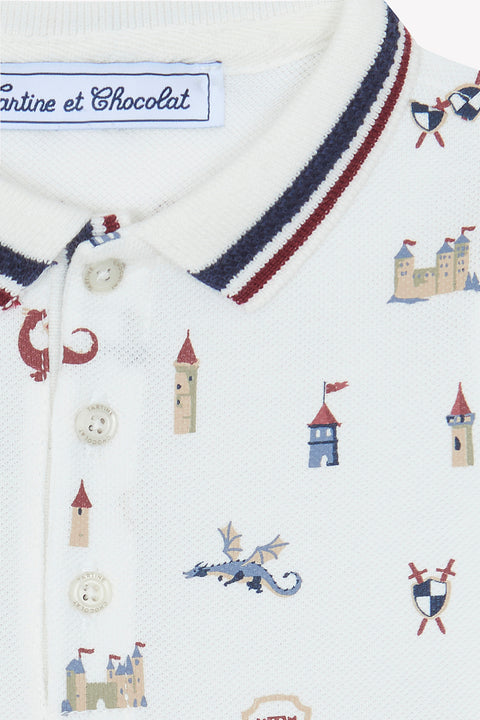 Polo - Bordeaux col pointu motifs - Image principale