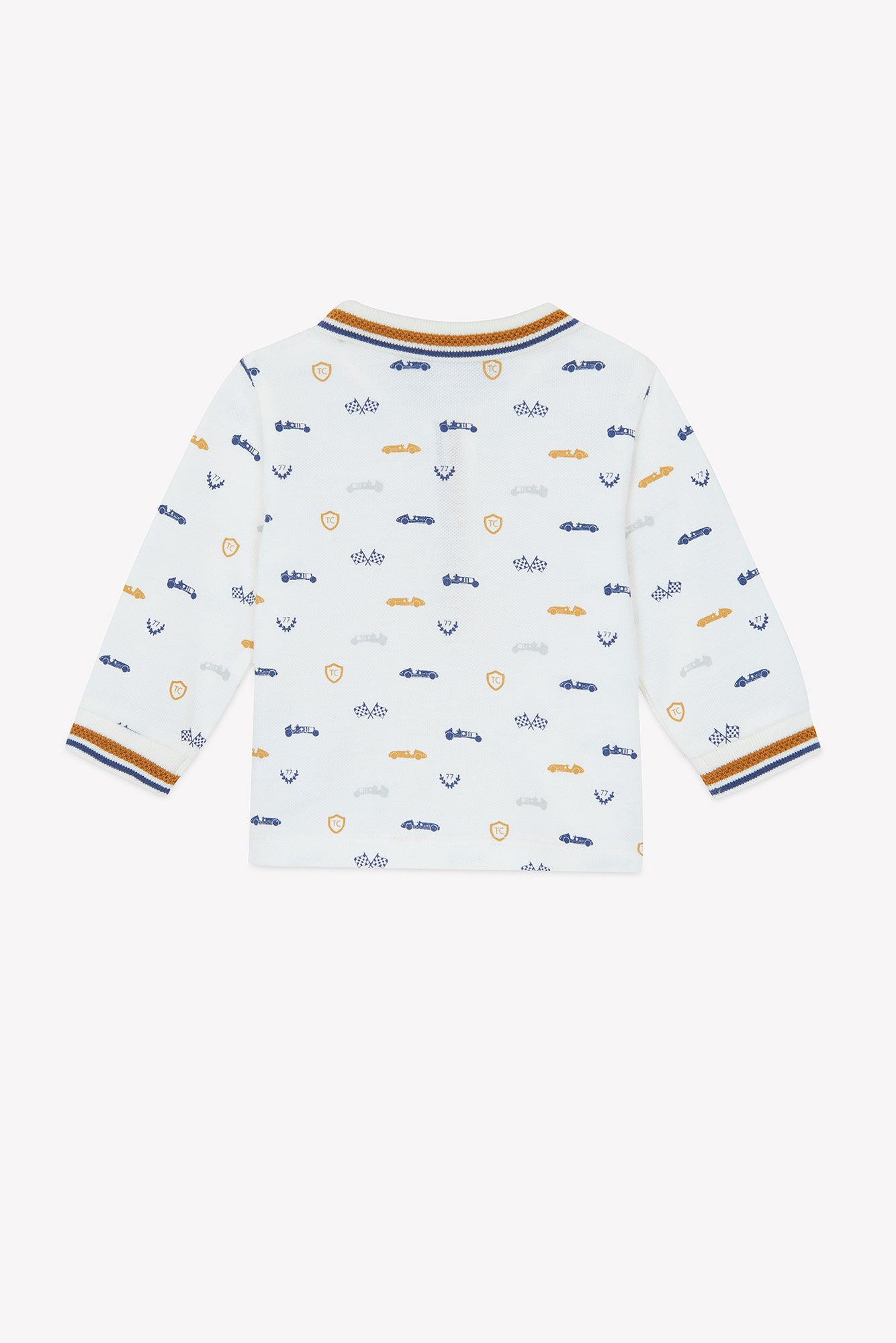 Polo - Moutarde col pointu motifs