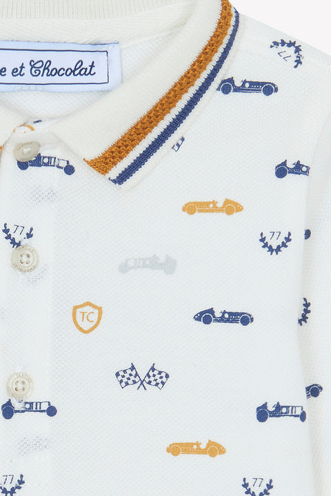 Polo - Moutarde col pointu motifs - Image principale