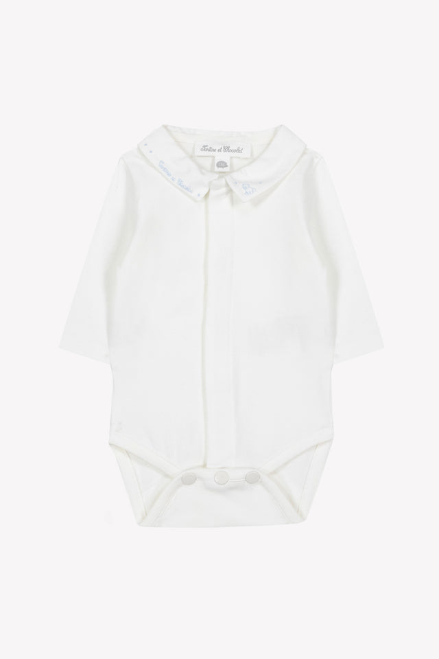 Body - Ecru cotton Pointed collar - Image principale