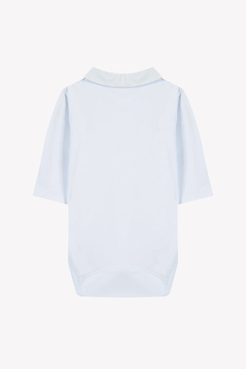Body - Sky blue cotton Pointed collar - Image principale