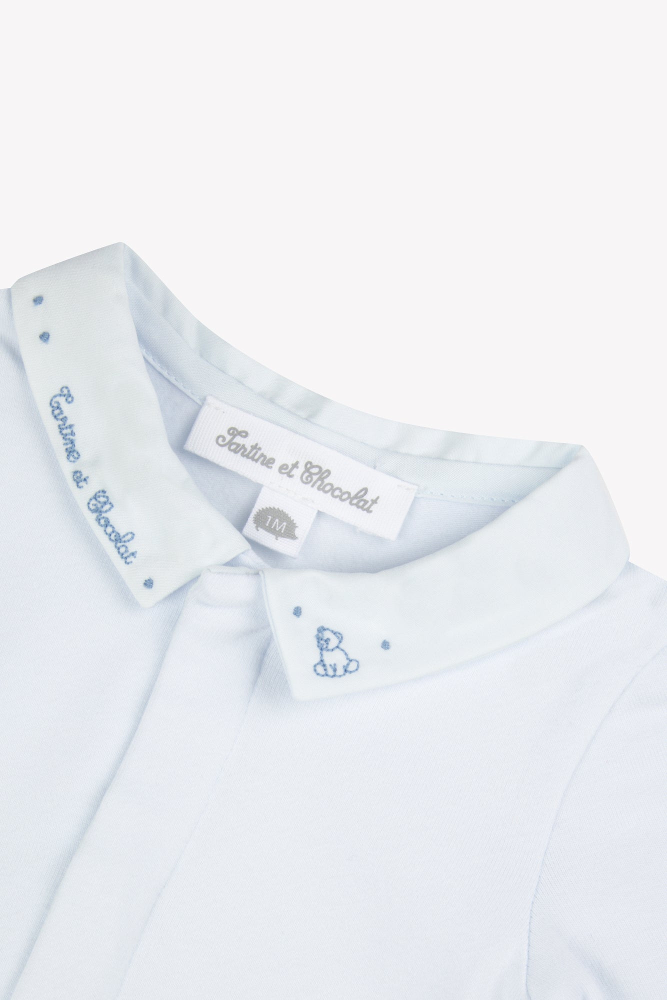 Body - Bleu ciel coton col pointu
