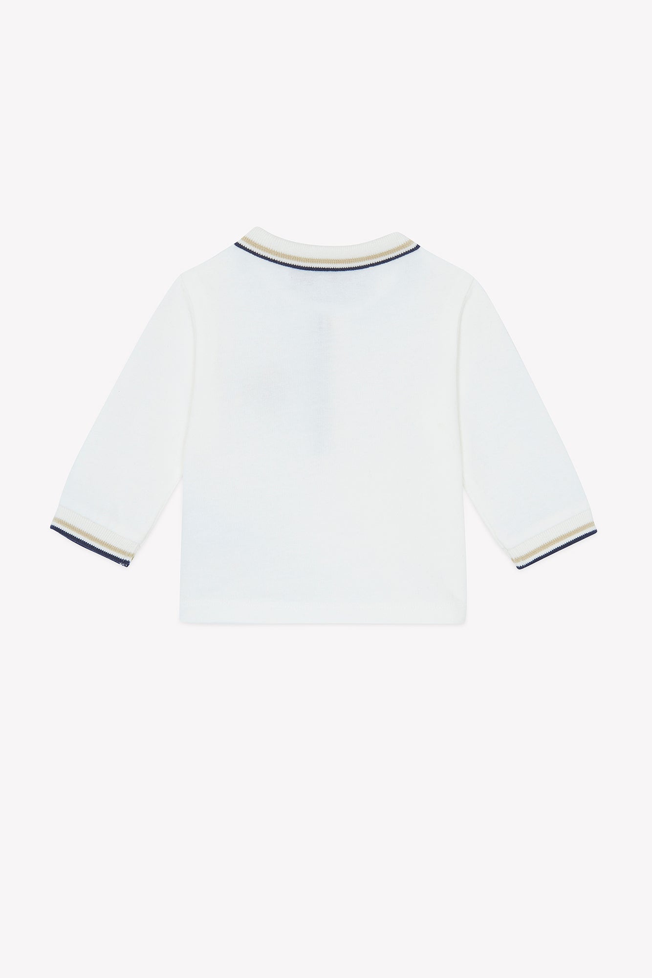 Polo - Sable coton col pointu manches longues