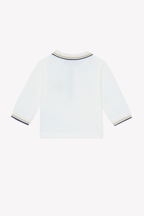 Polo - Sable coton col pointu manches longues - Image principale