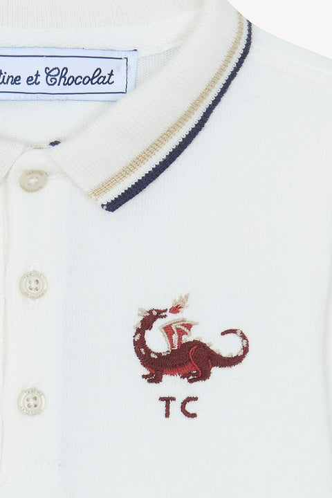 Polo - Sable coton col pointu manches longues - Image principale