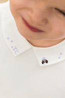 Body - Blue cotton horizon Embrodery dog
