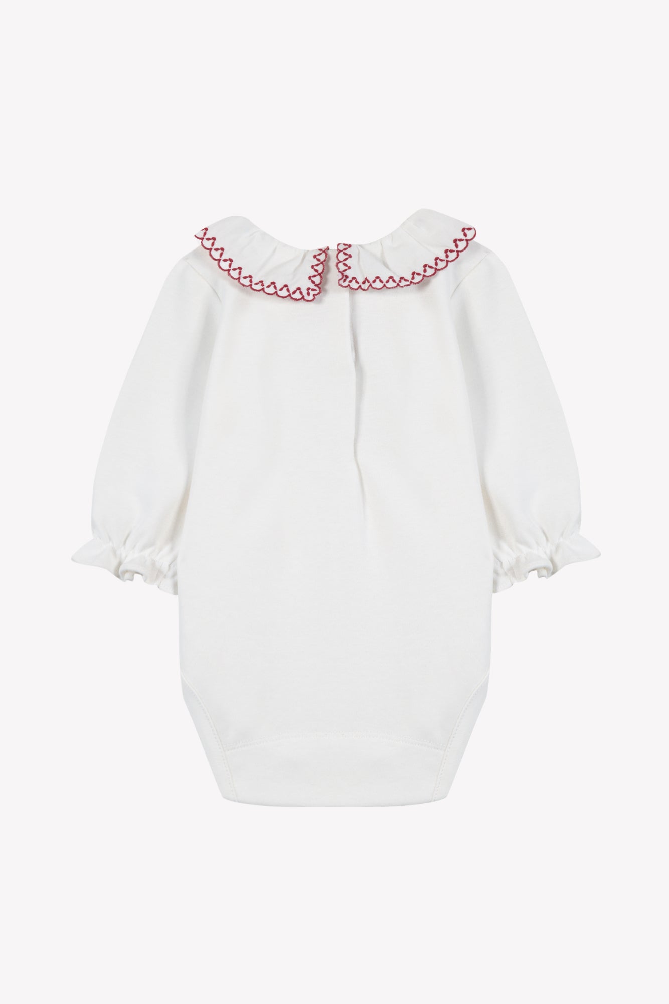 Body -  Cerise coton col volanté broderie