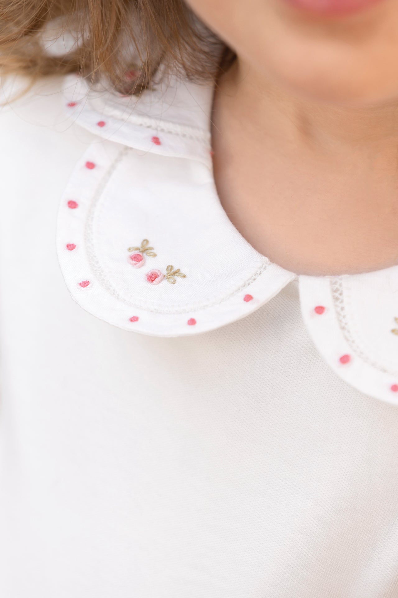 Body - Cotton blush Peter pan collar Scalloped flowery