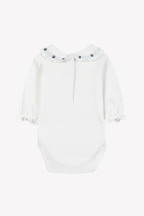 Body - Cotton cloud Ruffled collar blue flowers - Image principale